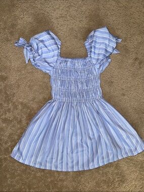 Habitual kids 4 blue and white stripe dress